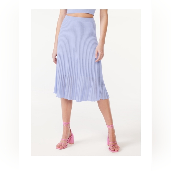 Scoop Women's Stripe Knit Midi Skirt - Picture 2 of 5